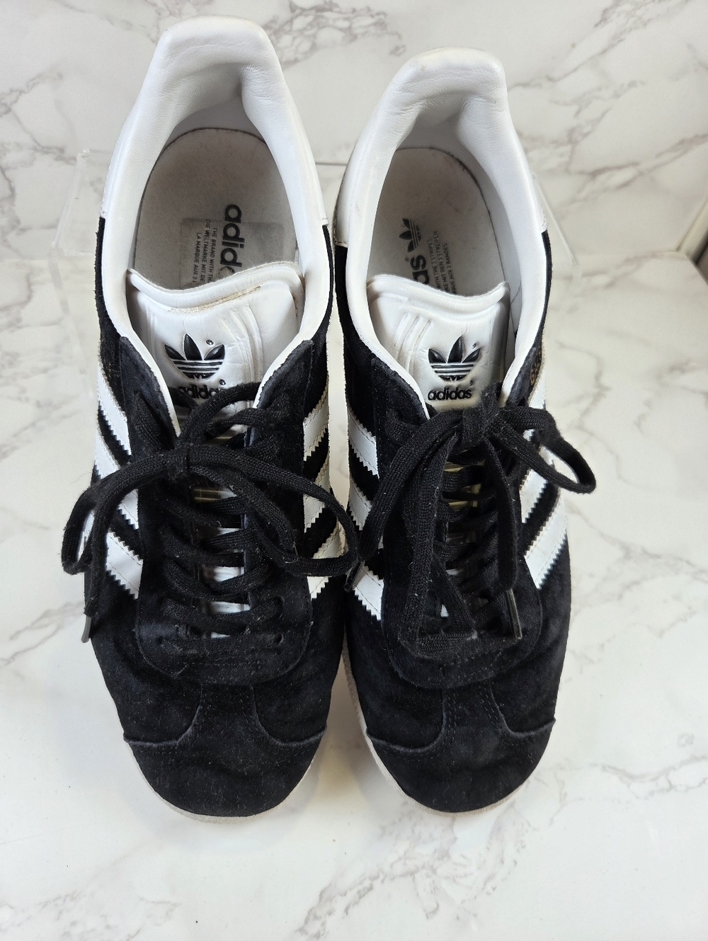 adidas Black & White Gazelle Suede Low-Top Sneakers(B14) - Picture 3 of 6